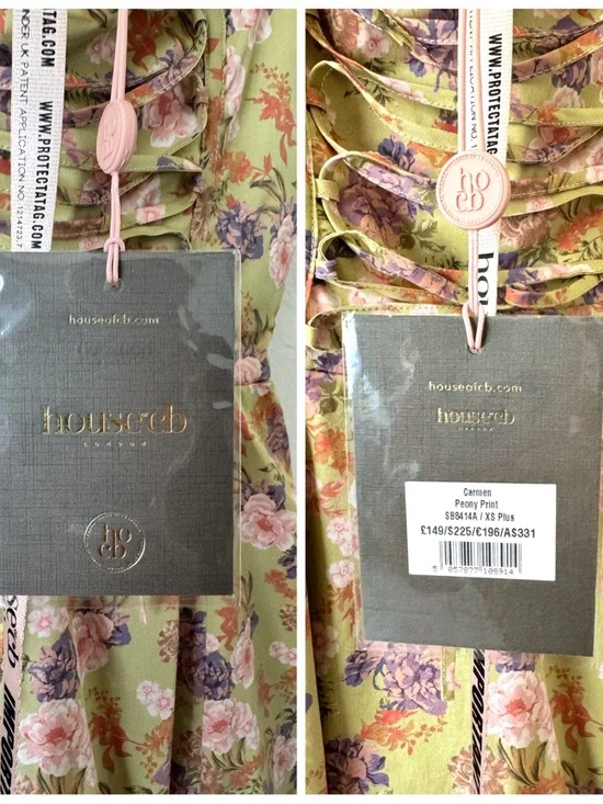 House of CB 'Carmen' Peony Print Bustier Sundress XS New - Picture 10 of 14